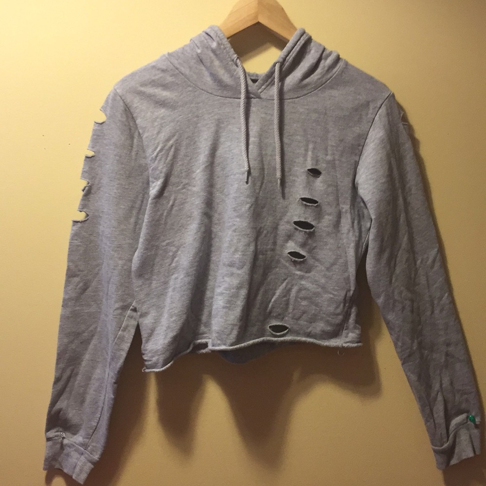 ON FIRE Cropped Hoodie + Cute Holes for Design